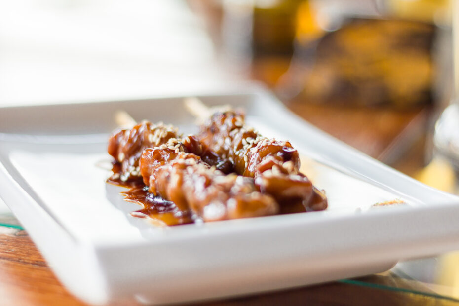 Skewer teriyaki chicken japanese food
