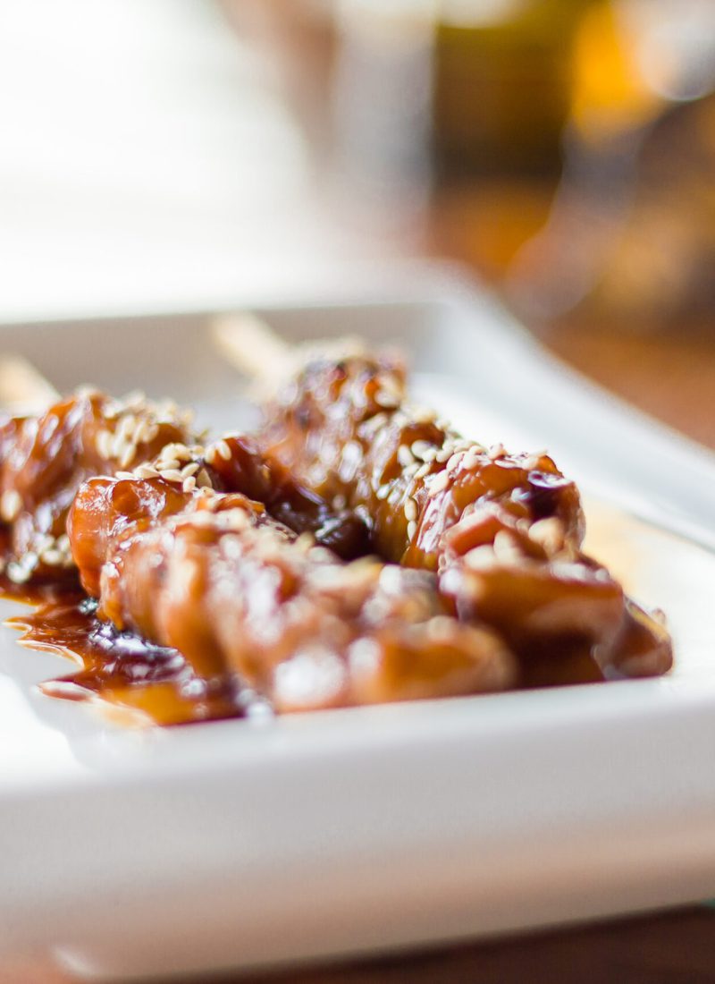 Skewer teriyaki chicken japanese food